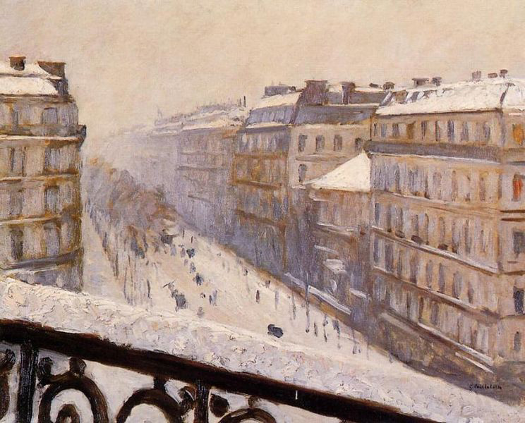 Boulevard Haussmann, effet de neige